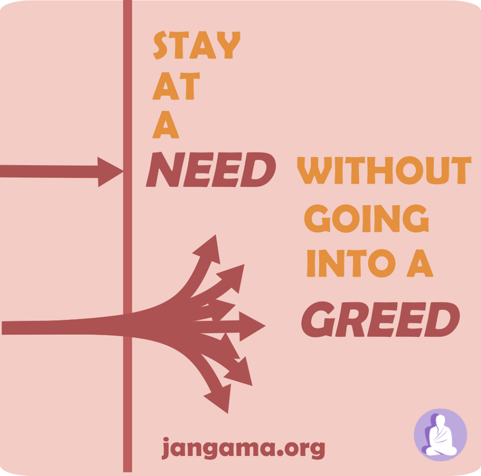 Greed And Need Are Totally Different Jangama Meditation