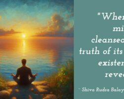 When the mind is cleansed, the truth of its own existence is revealed