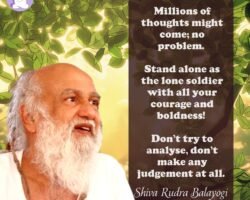 In meditation, stand alone as the lone soldier